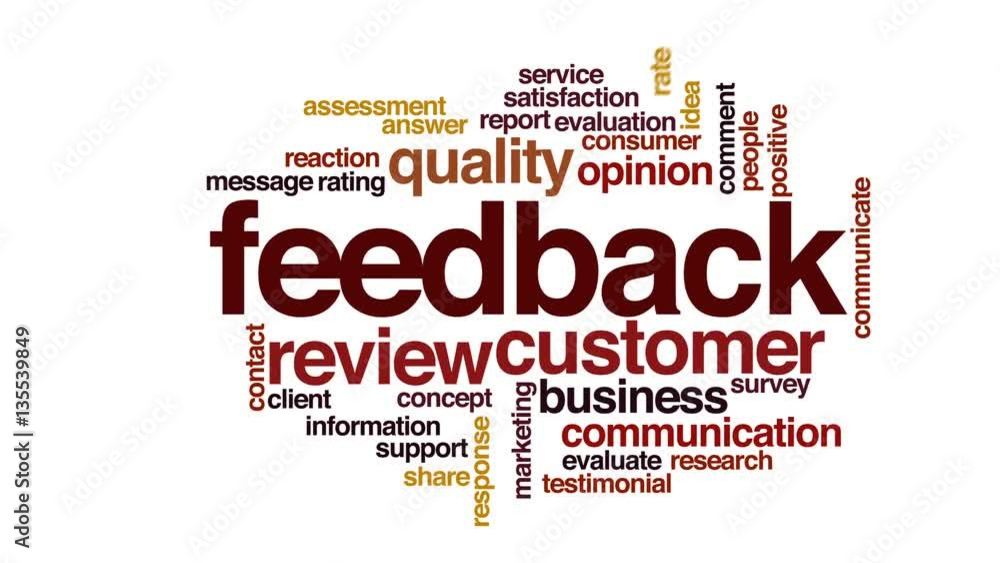 Feedback animated word cloud, text design animation. Feedback animated word cloud, text design animation.
