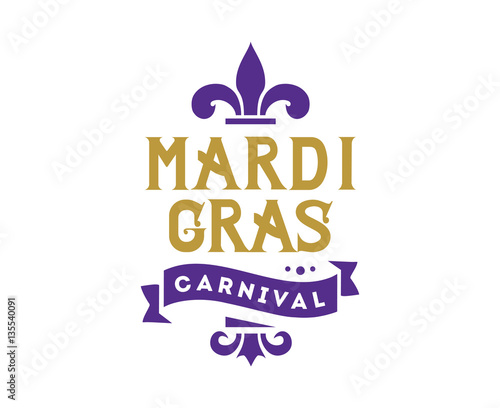 Mardi Gras background with typography