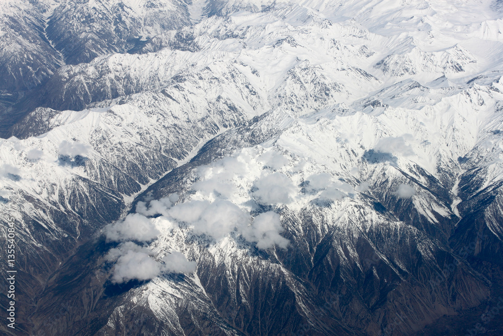 Obraz premium View from plane on Southern Alps, New Zealand