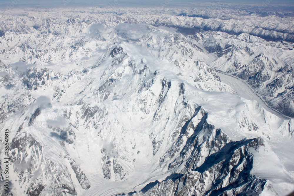 View from plane on Southern Alps, New Zealand