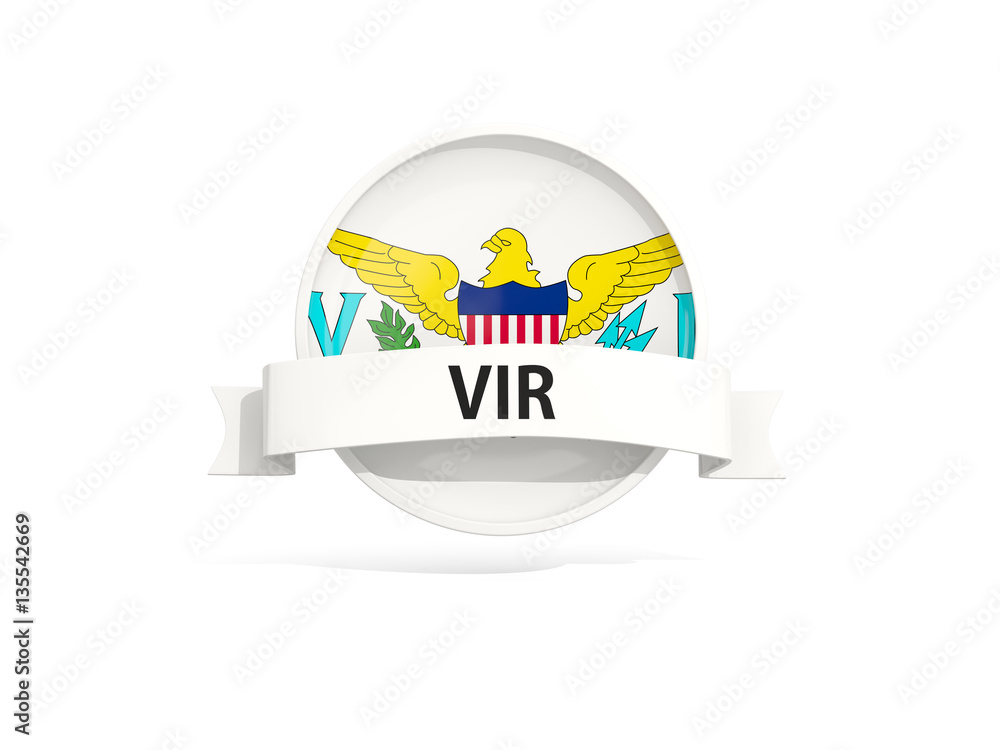 Flag of virgin islands us with banner Flag of virgin islands us with banner