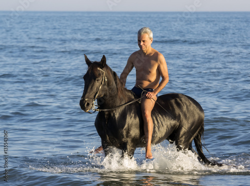 horseman in the sea