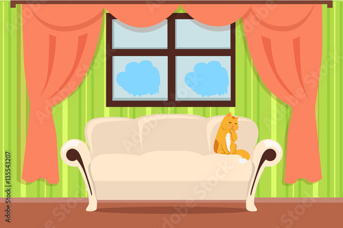 Apartment Interior Concept Vector In Flat Design