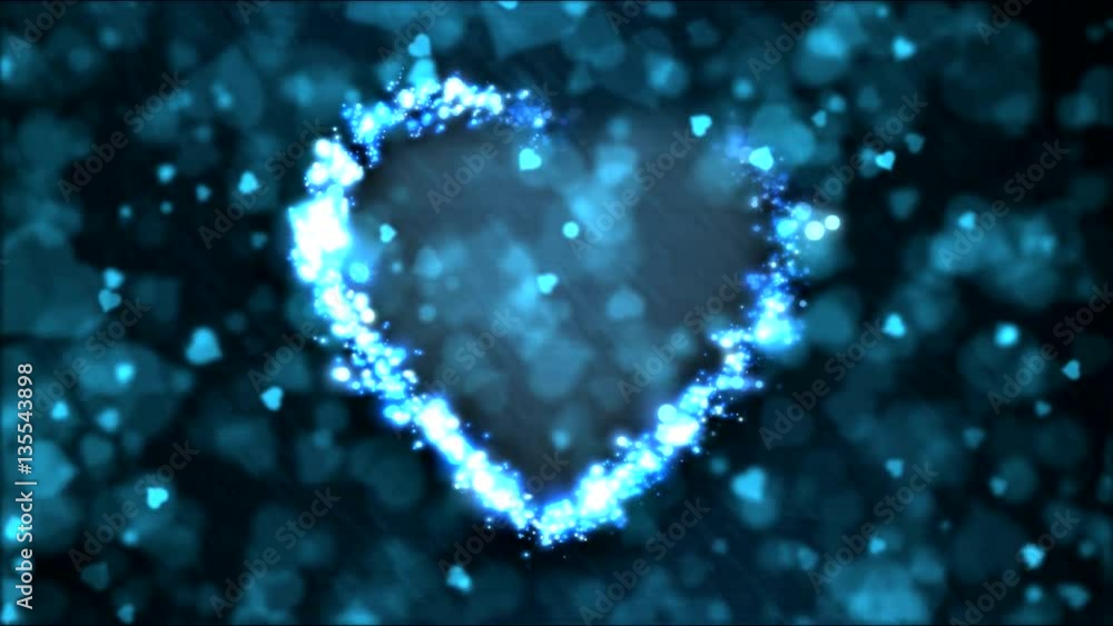Heart Shape Motion Background Animation - Loop Blue Heart Shape Motion Background Animation - Loop Blue