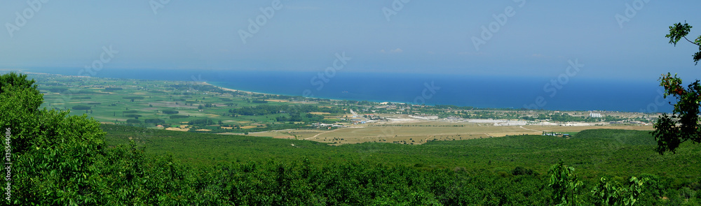 Fototapeta premium Grecja, Litochoro, Morze Egejskie [panorama].