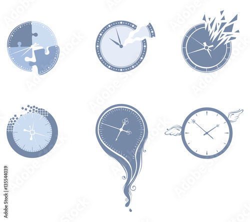 Lost time icon set.
