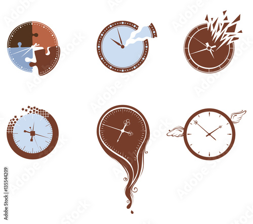 Lost time icon set.