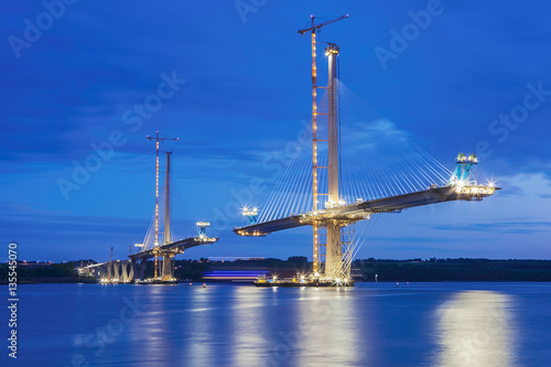 Obraz na płótnie Forth Bridge Queensferry Crossing under construction.