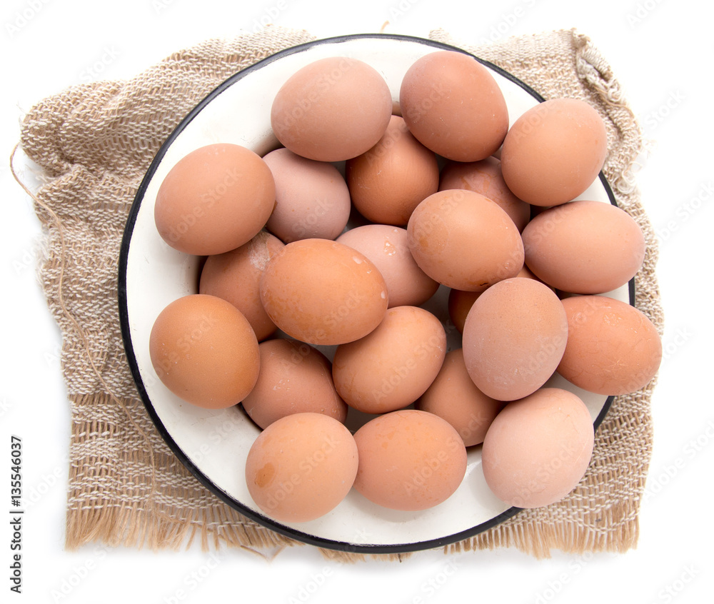eggs in a plate on a white background eggs in a plate on a white background
