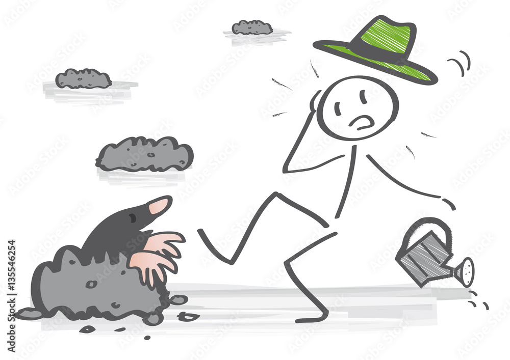 Gärtner und Maulwurf Adobe Stock