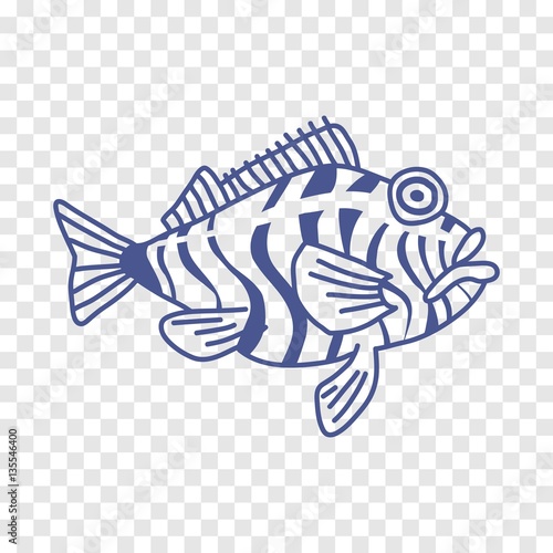 saltwater fish icon. vector