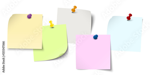 sticky papers with pin needles
