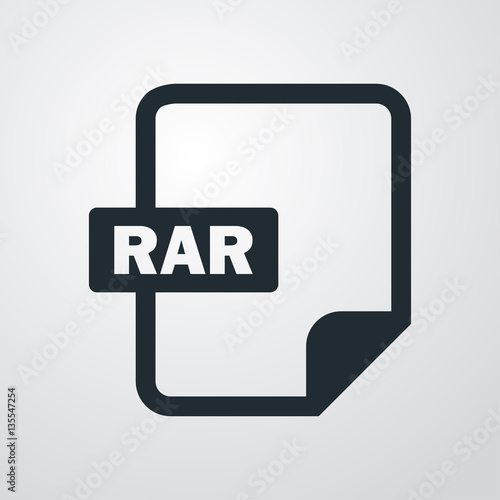Icono plano extension RAR en fondo degradado