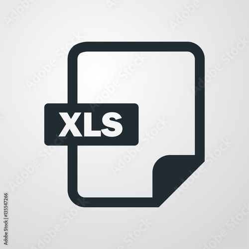 Icono plano extension XLS en fondo degradado