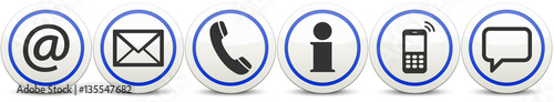 six contact us icons button set