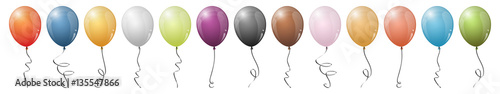 colored flying balloons