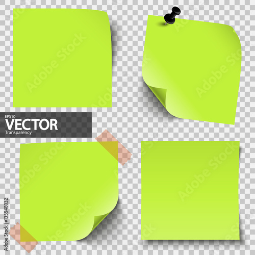 colored sticky notes with vector transparency