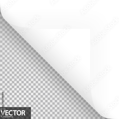 Paper corner with vector transparency