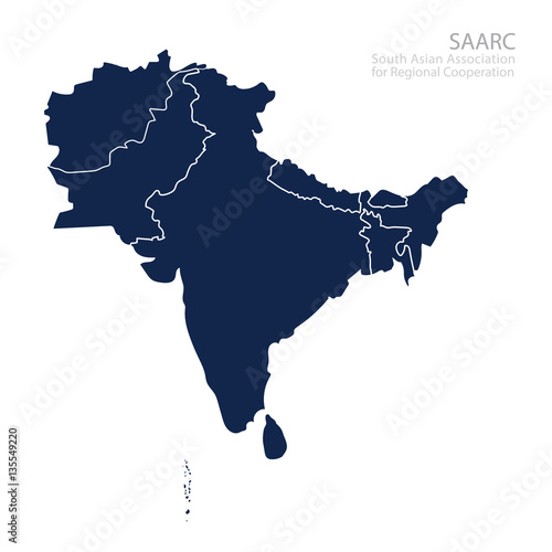 Map of South Asian Association for Regional Cooperation (SAARC)