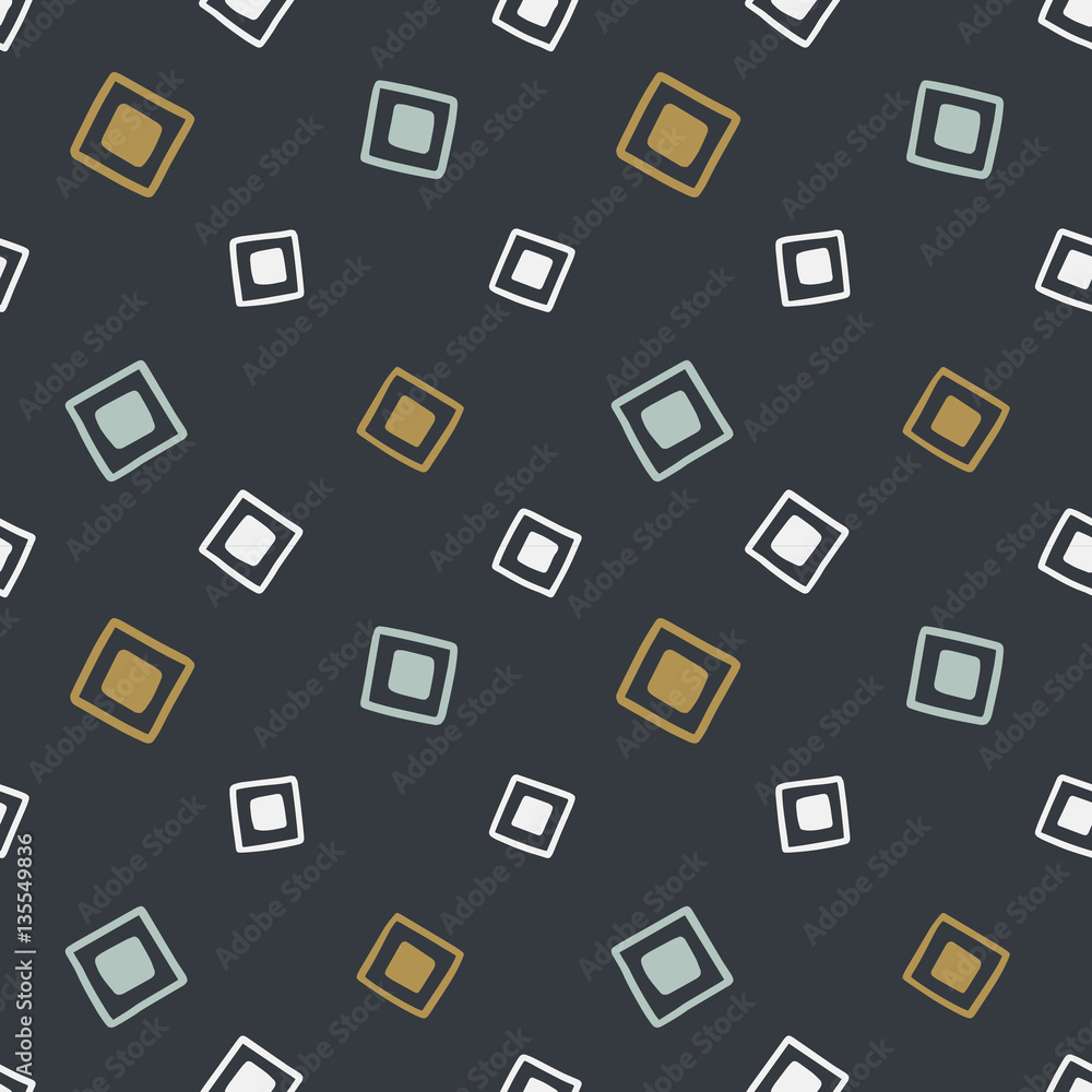 Seamless hand drawn geometric tribal pattern with random squares. Vector navajo design. Seamless hand drawn geometric tribal pattern with random squares. Vector navajo design.