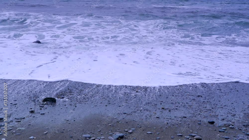 Wave Surf Foam on Beach, Sea Sand and Rocks Texture, Seamless Looping Wave Surf Foam on Beach, Sea Sand and Rocks Texture, Seamless Looping