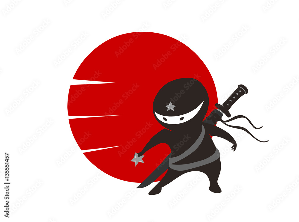 Little ninja star illustration