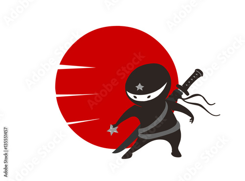 Little ninja star illustration