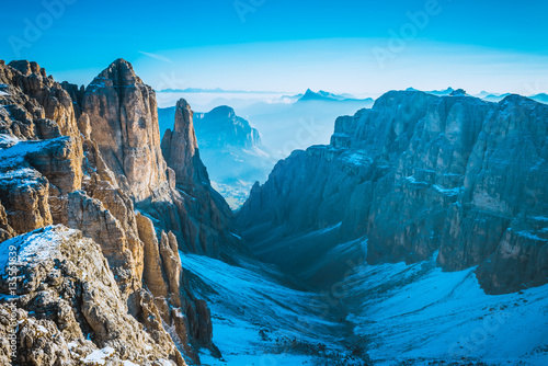 Alps mountains view Sella Ronda, Dolomites, Italy