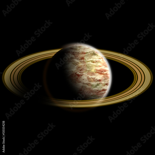 Fototapeta Naklejka Na Ścianę i Meble -  Saturn planet. Digital artwork creative graphic design.