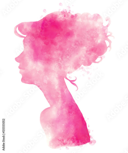 Pinkish woman digital art illustration