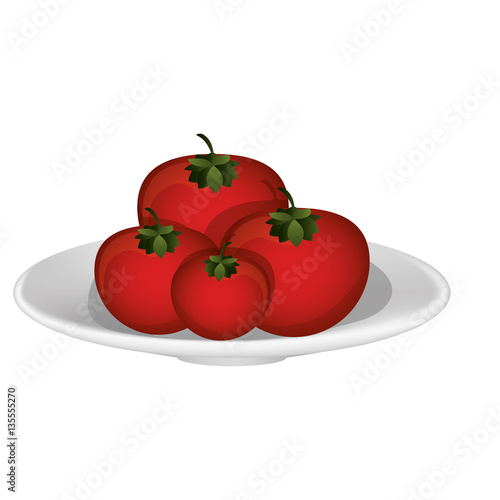 Fresh tomatos vegetables vector illustration graphic design