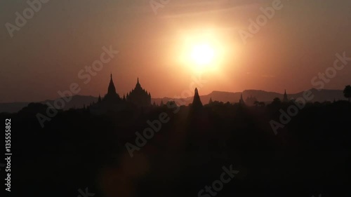 Ancient bagan Temples at sunset, Myanmar