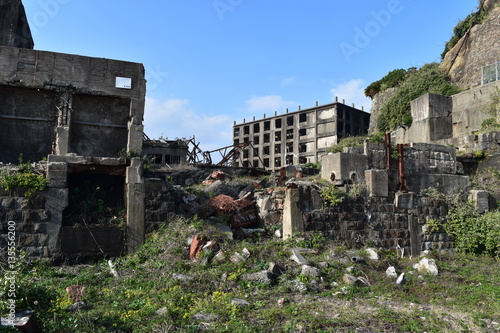 Ruins in Gunkanjima, Nagasaki