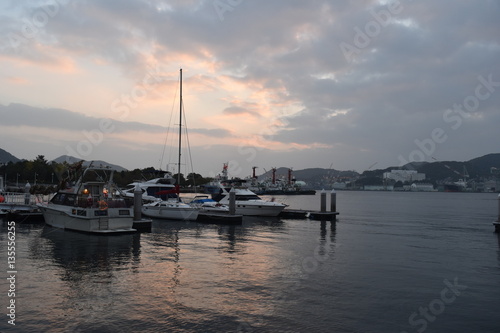 View of the port in Nagasaki, Japan