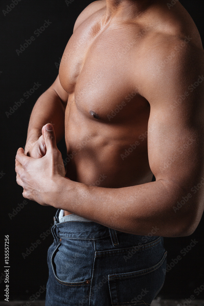 Cropped image of young african sportsman Cropped image of young african sportsman