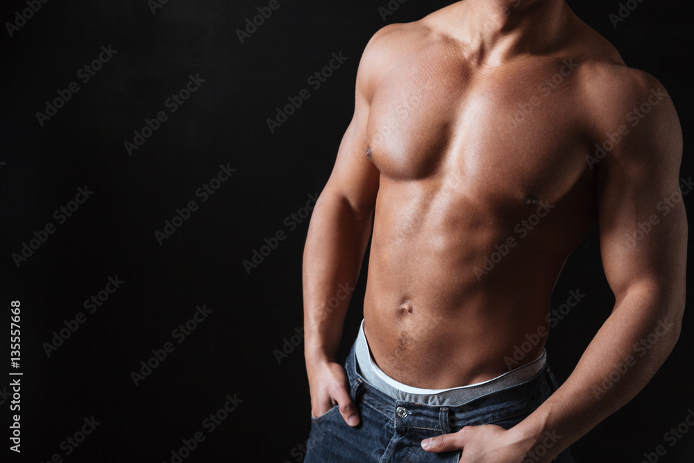 Cropped picture of attractive young african sportsman Cropped picture of attractive young african sportsman