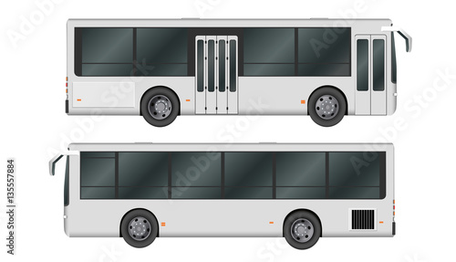 City bus template. Passenger transport. Vector illustration eps 10 isolated on white background.