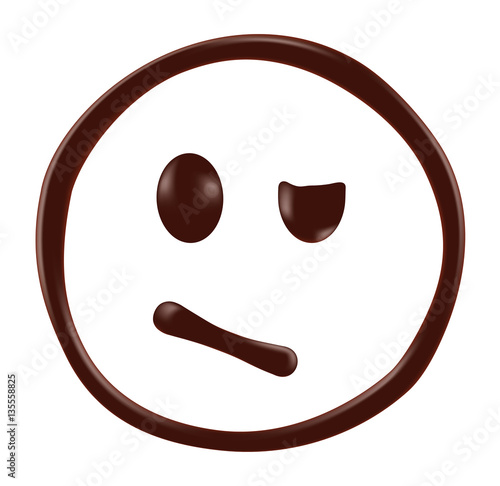 Chocolate smiley face on white background Stock Vector | Adobe Stock