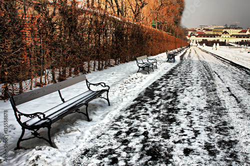 Fotografija Snow-covered benches 3