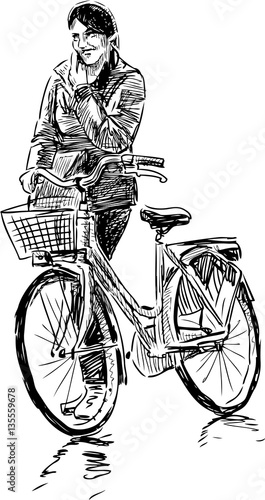 girl with a bicycle