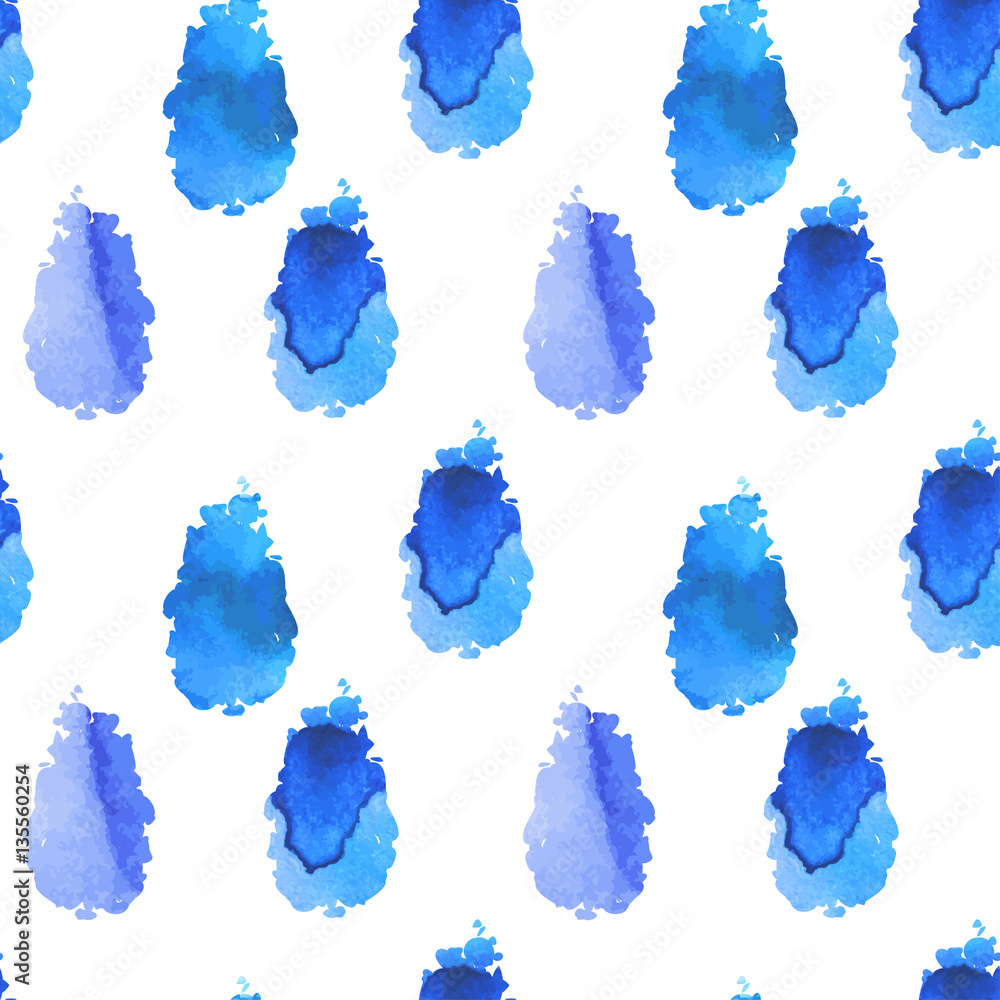 Seamless watercolor rainy pattern. Vector illustration. Seamless pattern