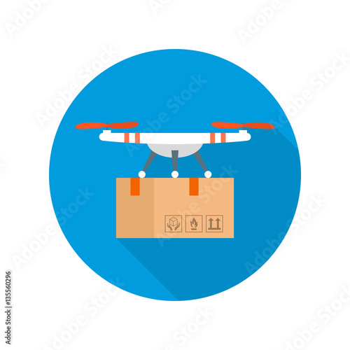 Drone delivery vector icon
