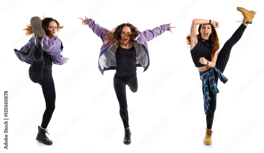 Fototapeta premium Woman dancing urban dance