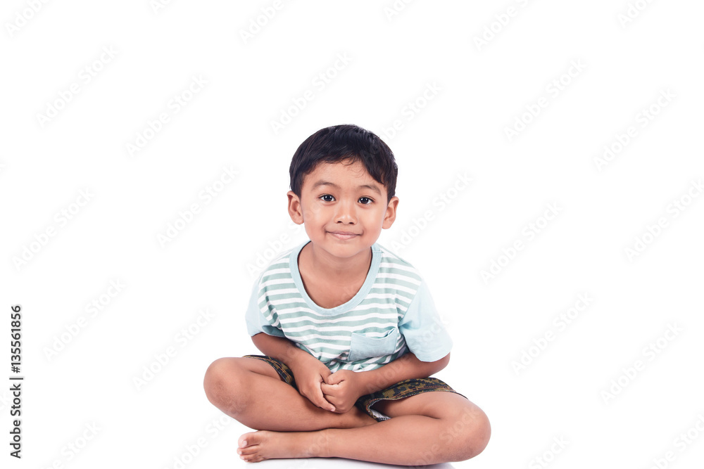 cute little boy smile and sitting on floor cute little boy smile and sitting on floor