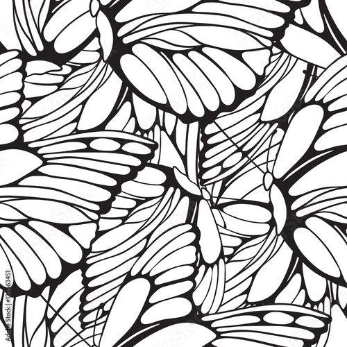 Elegant vector butterflies pattern. Abstract seamless background. photo