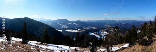 Voralpen Panorama Berglandschaft / Schnneeberg / Hohe Wand