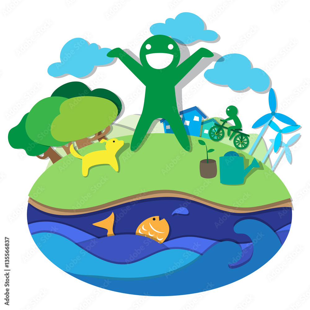 Naklejka premium green environment earth