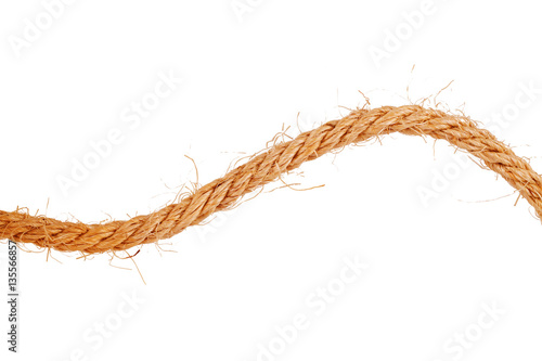 Brown Western Cowboy Lasso Rope Isolated on White Background.