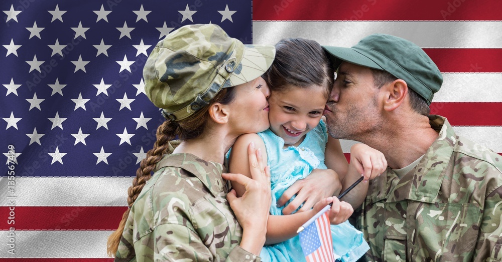 Soldier couple reunited with their daughter Soldier couple reunited with their daughter