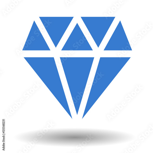 Diamond vector icon isolated over white